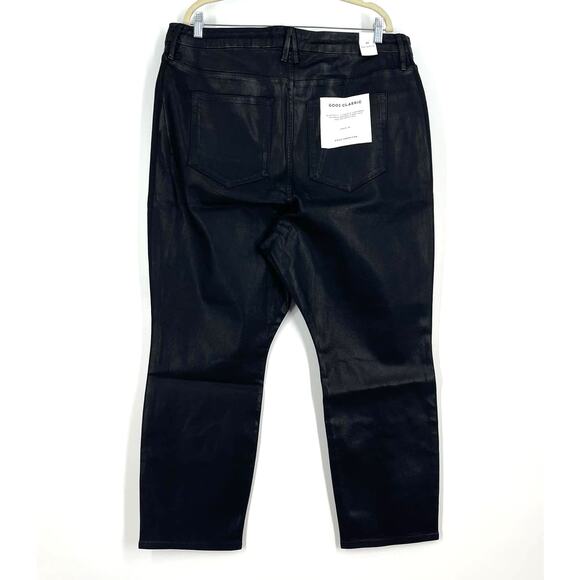 Good American Good Classic Coated Black Jeans Women's Size 22 NWT - Picture 2 of 7